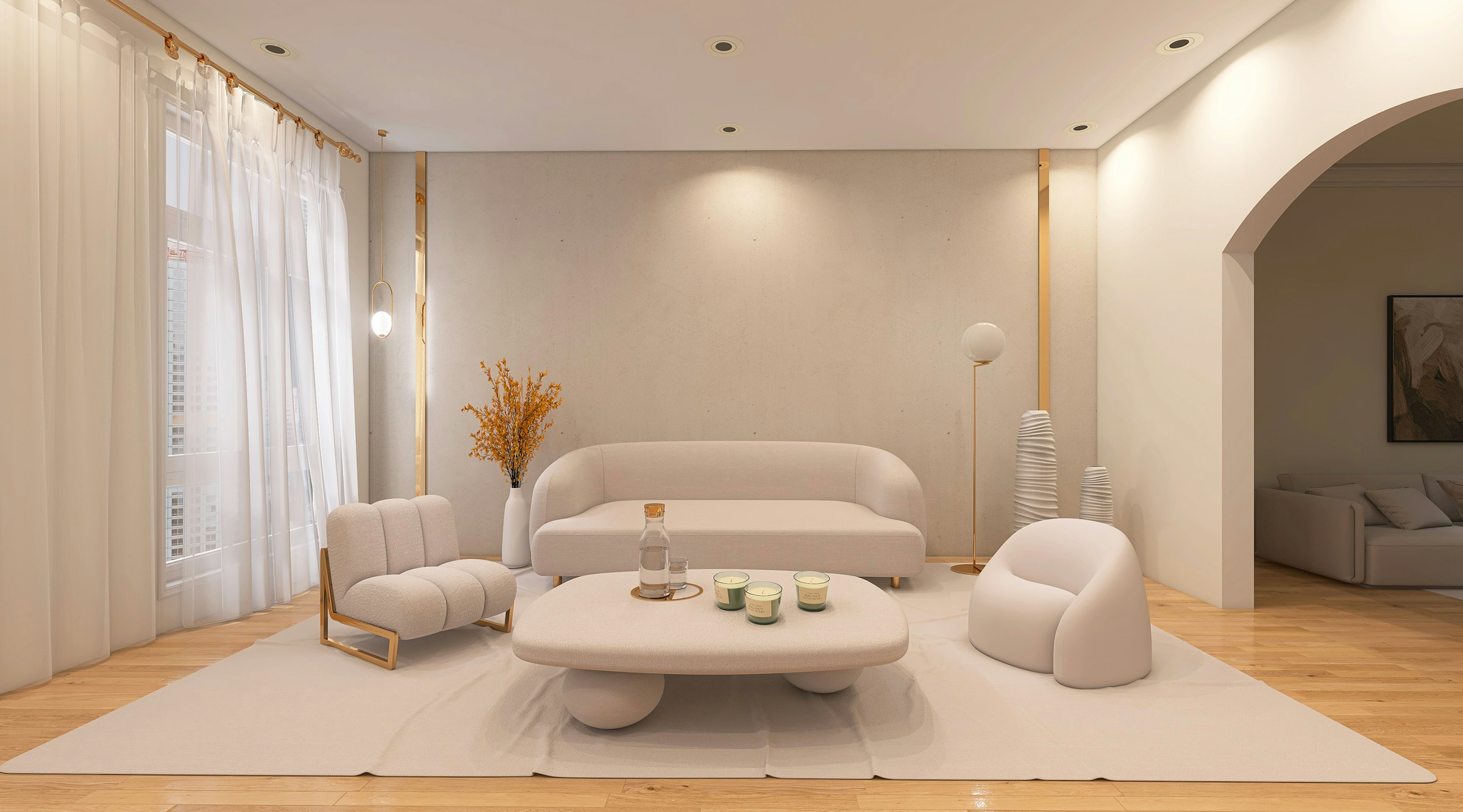A calm new living room